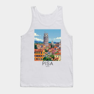 A Pop Art Travel Print of Pisa - Italy Tank Top